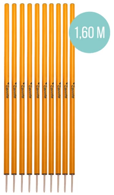 Slalomstok met pin 160cm (set 10 stuks)